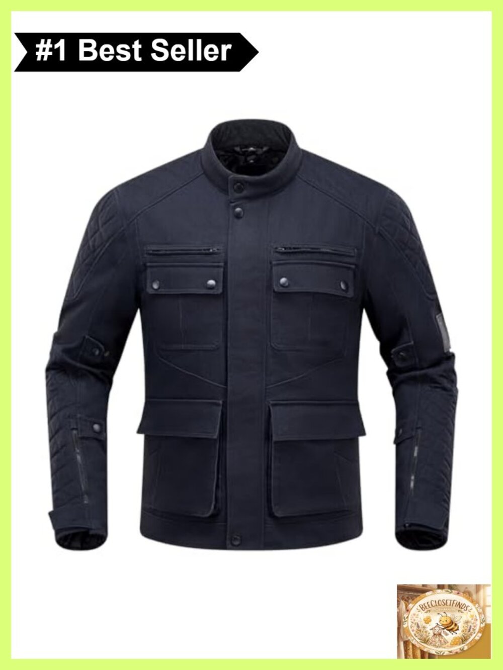 Motorcycle Jacket CE Level 2 Armor Removable Thermal Liner Vintage Riding